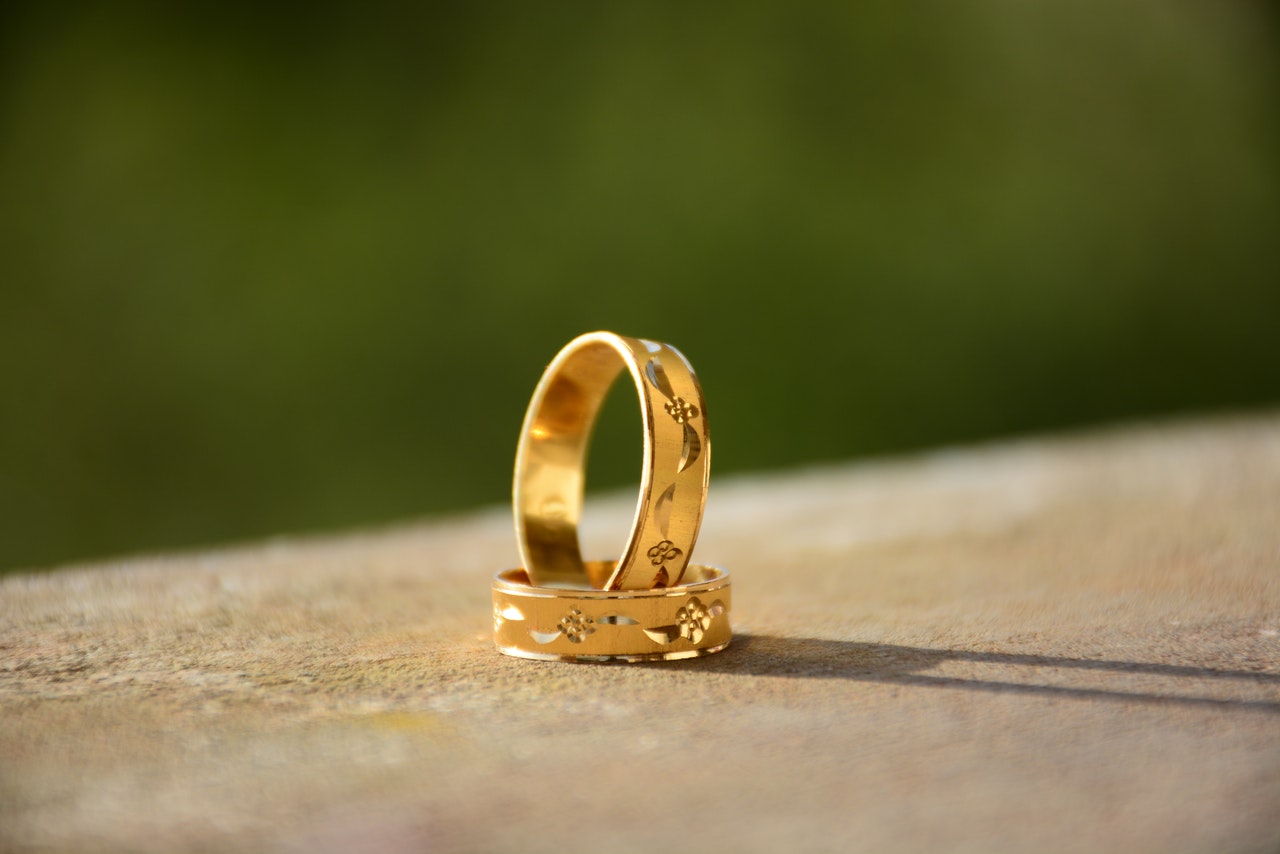 two gold rings